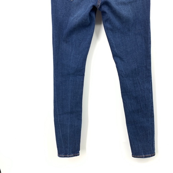 Old Navy Women 4 Jeans Rockstar Super Skinny Dark Wash Distressed Mid Rise - Picture 6 of 9